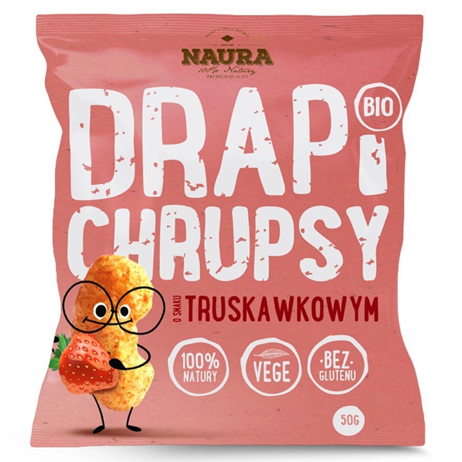 Drapi Chrupki Drapi Chrupsy o smaku truskawkowym Naura BIO, 50g > Naura